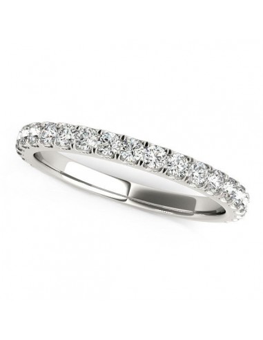 14k White Gold Round Pave Setting Diamond Wedding Band (3/8 cttw) suggérées chez